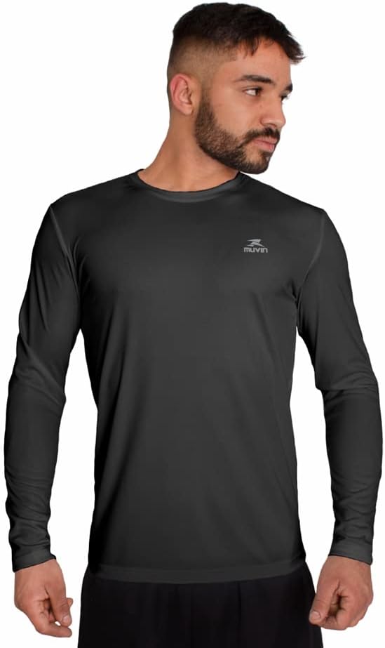 Camisa Dry Basic LS Muvin – Manga Longa – Masculina – Proteção Solar UV50 – Camiseta Para