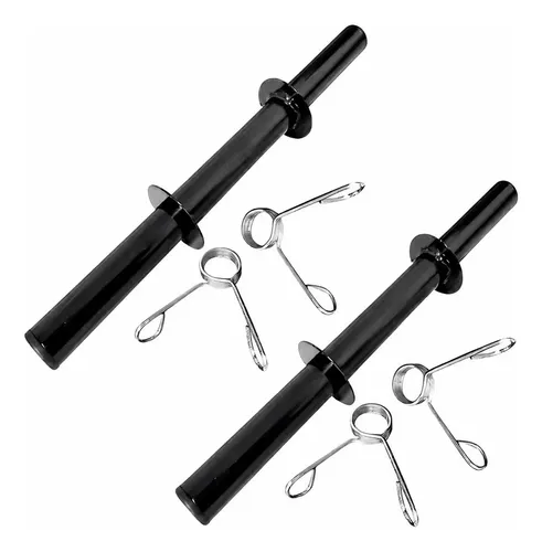 Par Barra Oca 40cm Halteres Com Presilhas Sem Anilha Preto