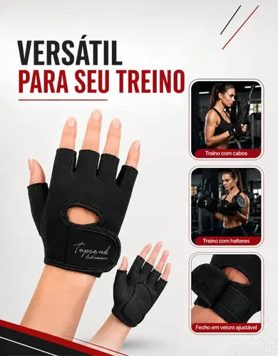 Luva Academia Musculação Treino Crossfit Unissex Ajustável Protetor Palmar Antiderrapante
