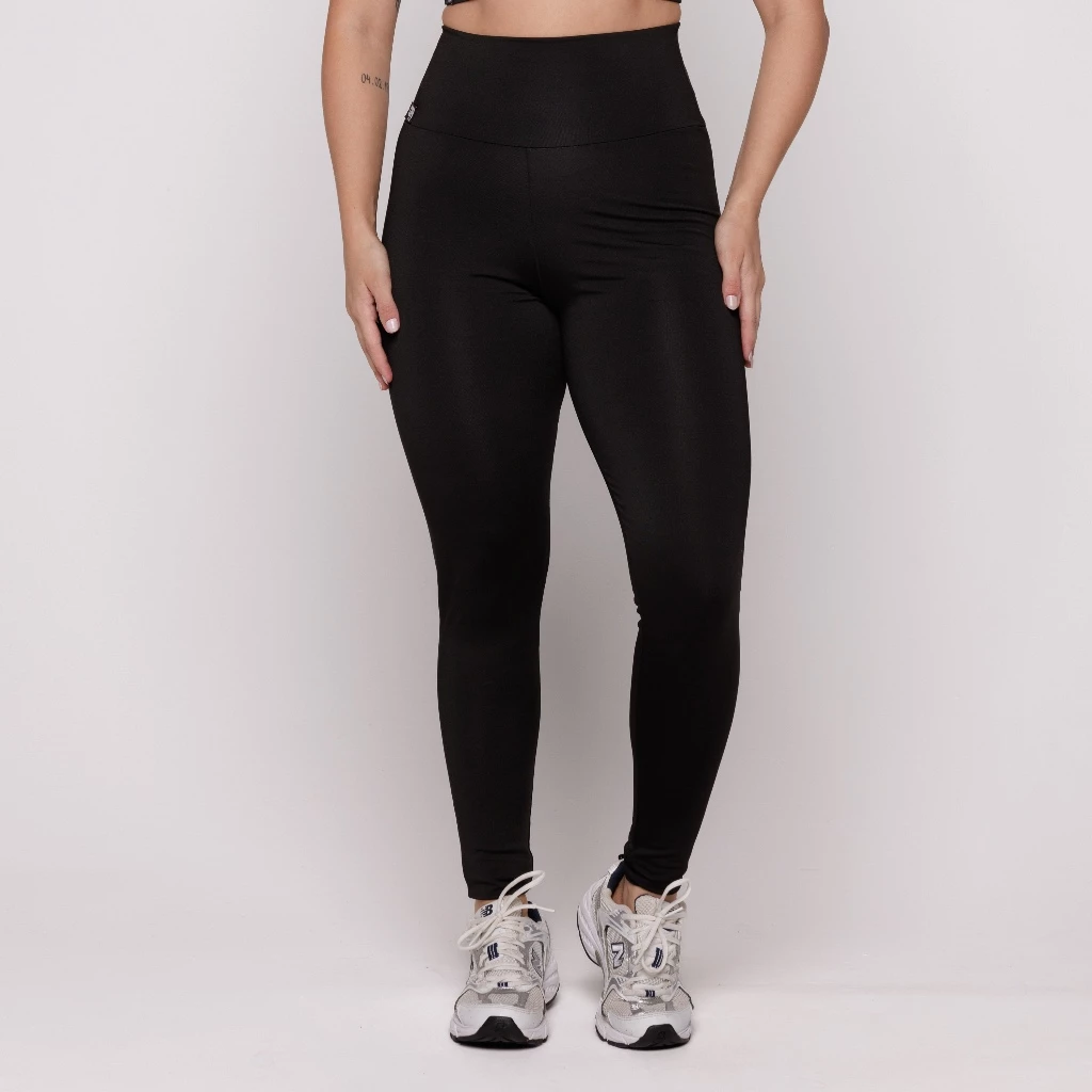 Calça Legging Preta Fitness Treino Feminina Forro Duplo Grace AQN SPORT