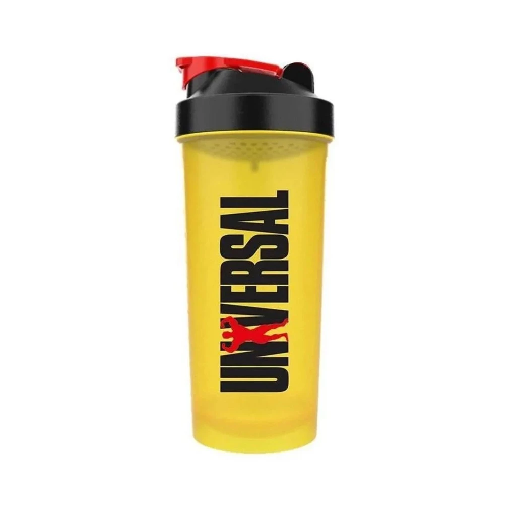 Coqueteleira Shakeira Universal Amarela 600ml Academia Treino Musculação Shake Design