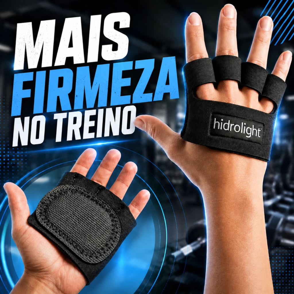 Luva Academia Musculação Hidrolight Mini Palma Neoprene Antiderrapante Protetor Palmar