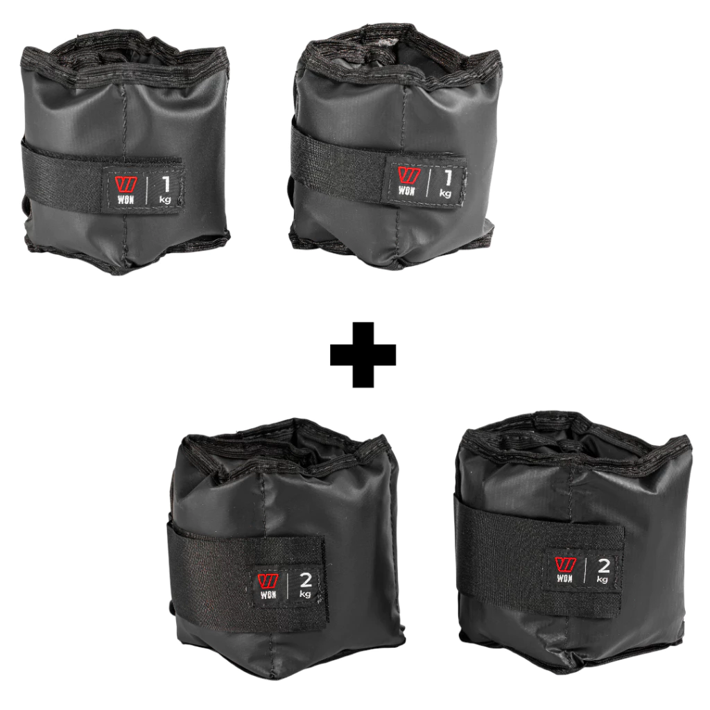 Kit Par Caneleiras Peso 1kg + 2kg Tornozeleira de Peso Treino em Casa Funcional Academia