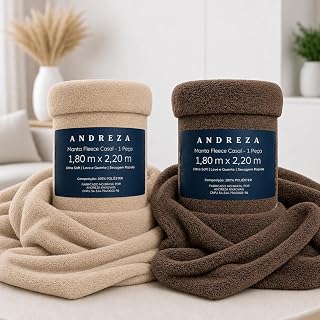 Kit 2 Mantas Fleece Soft Touch Casal Cinza
