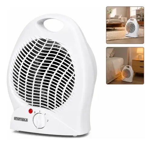 Aquecedor de Ar Elétrico Portátil de Ambiente Branco