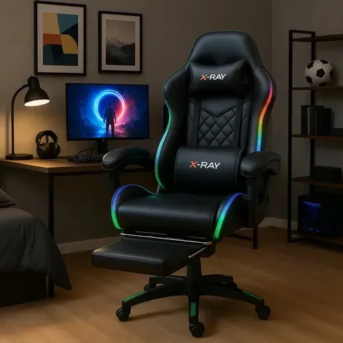 Cadeira Gamer e Escritório X-Ray Fit com LED RGB Ergonômica