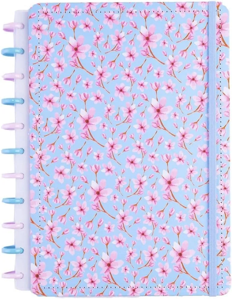 Caderno de Disco Reposicionável Médio Cerejeira Floral