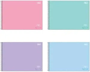 Caderno Espiral Universitário Zip Pastel 1M 80 Folhas Tilibra