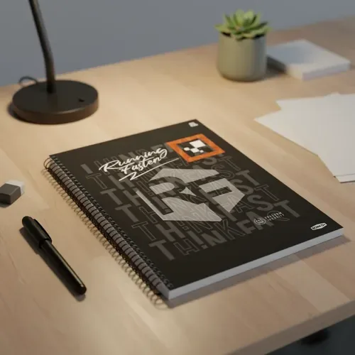 Caderno Universitário 10 Matérias 160 Folhas Capa Dura Preto