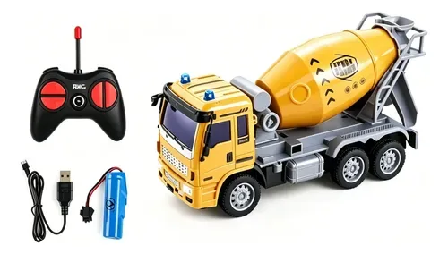 Caminhão Betoneira de Brinquedo Controle Remoto Recarregável