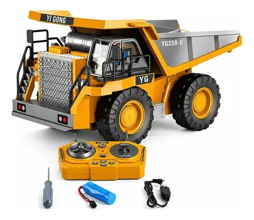 Caminhão Caçamba Basculante Controle Remoto Recarregável Trator RC 2.4GHz