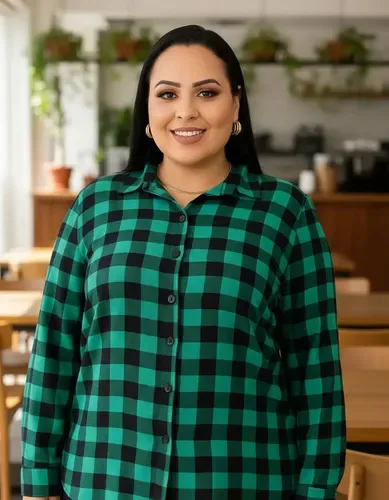 Camisa Xadrez Plus Size Blusa Feminina Moda Casual G1 G2 G3