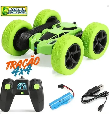 Carrinho de Controle Remoto 4x4 Giro 360 Pirueta Carro Maluco