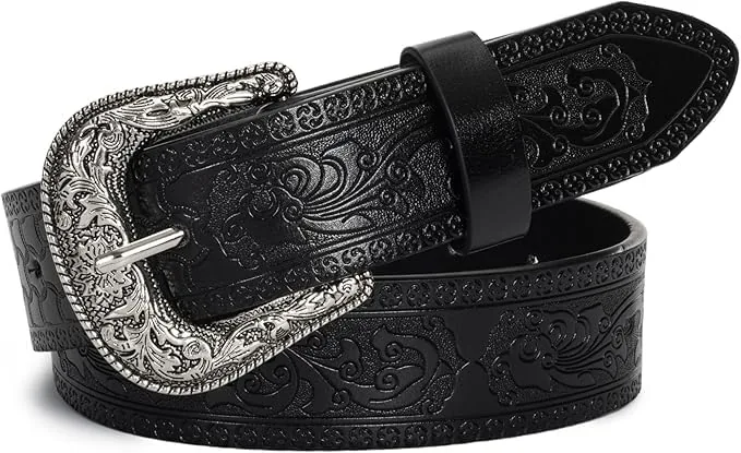 Cinto Cowboy Vintage Western Unissex com fivela floral