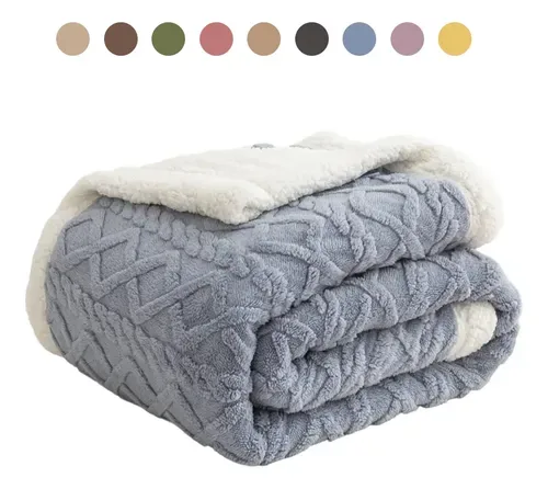 Cobertor 70x100 Flannel Sherpa Relevo Macio