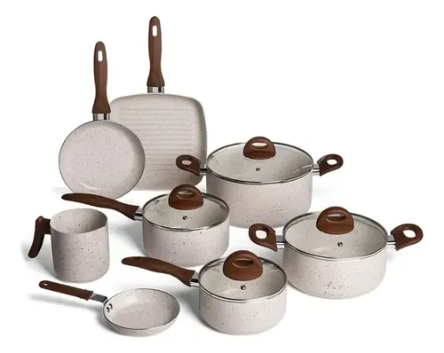 Conjunto de Panelas 8 Peças Ceramic Life Smart Plus Vanilla Brinox