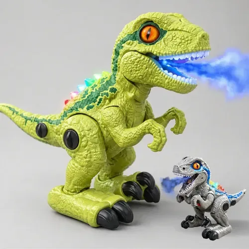 Dinossauro T-rex Brinquedo Rugido Fumaça Luz Anda Led Menino