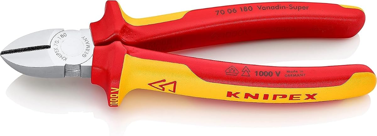 Knipex 70 06 180 cortador diagonal cromado 18 cm/testado em VDE
