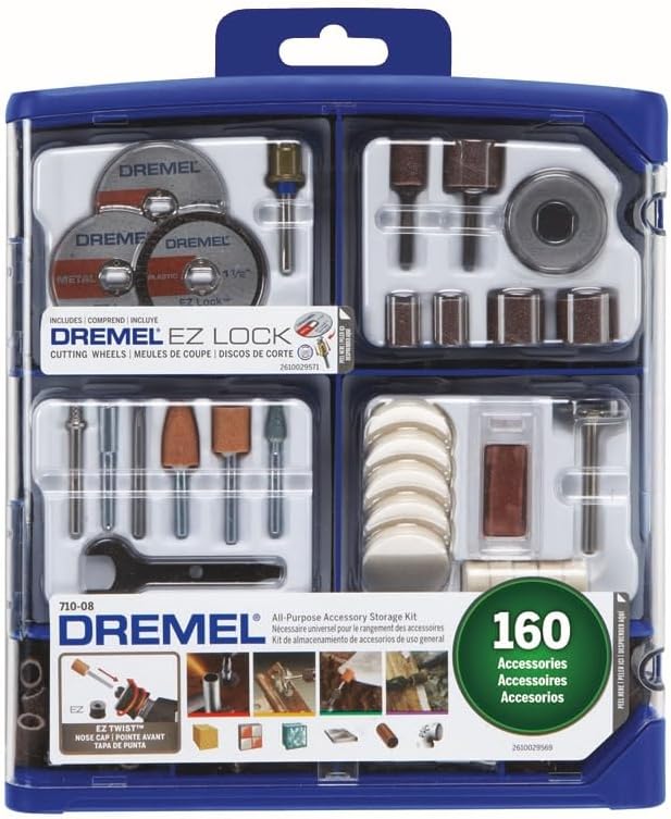 Dremel 710-08 Kit de acessórios rotativos para todos os fins, 160 peças, 710-08, Kit de
