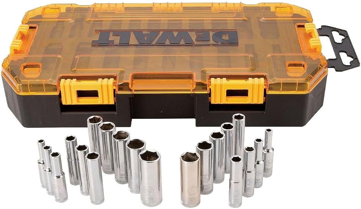 Kit de soquetes resistentes de 1/4" DeWalt DWMT73811, 20 peças