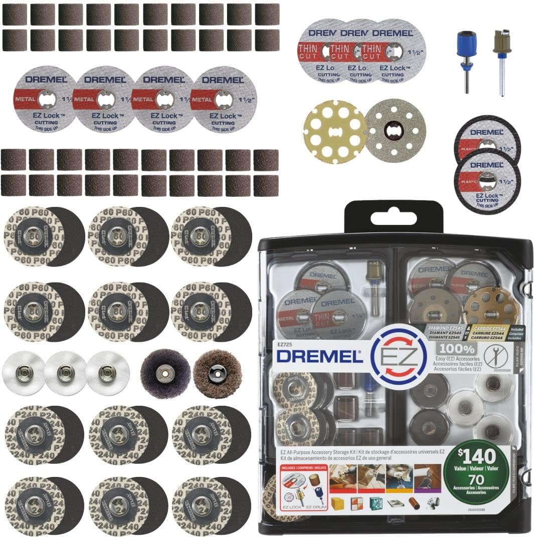 Dremel EZ725 Kit de armazenamento de acessórios multiuso, 70 peças