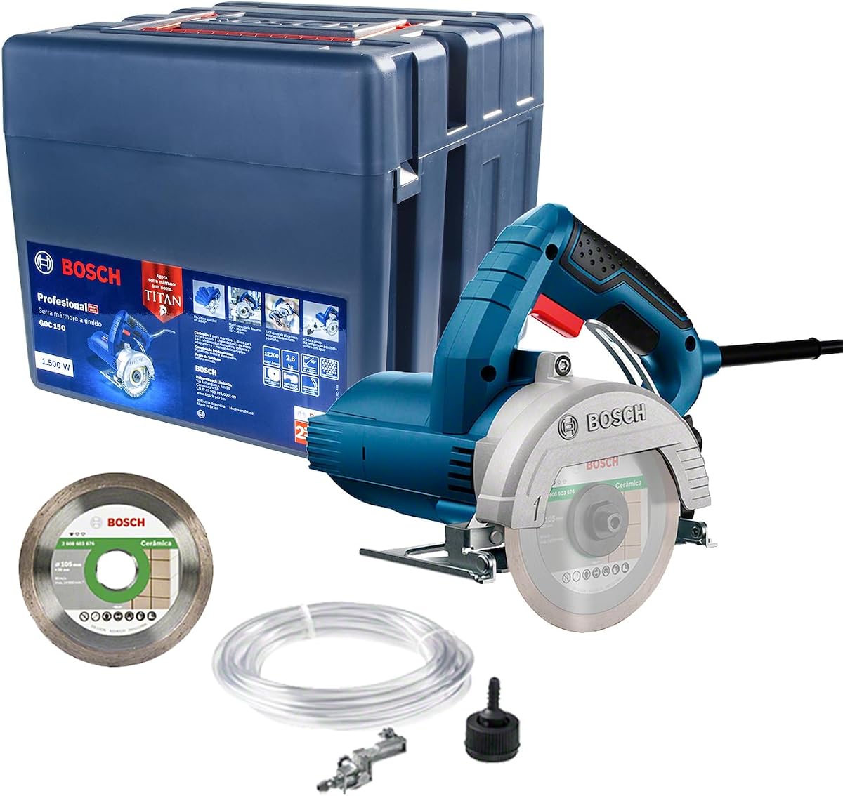 Bosch Serra Mármore GDC 151 TITAN 1500W 220V com 1 disco, kit refrigeração e maleta