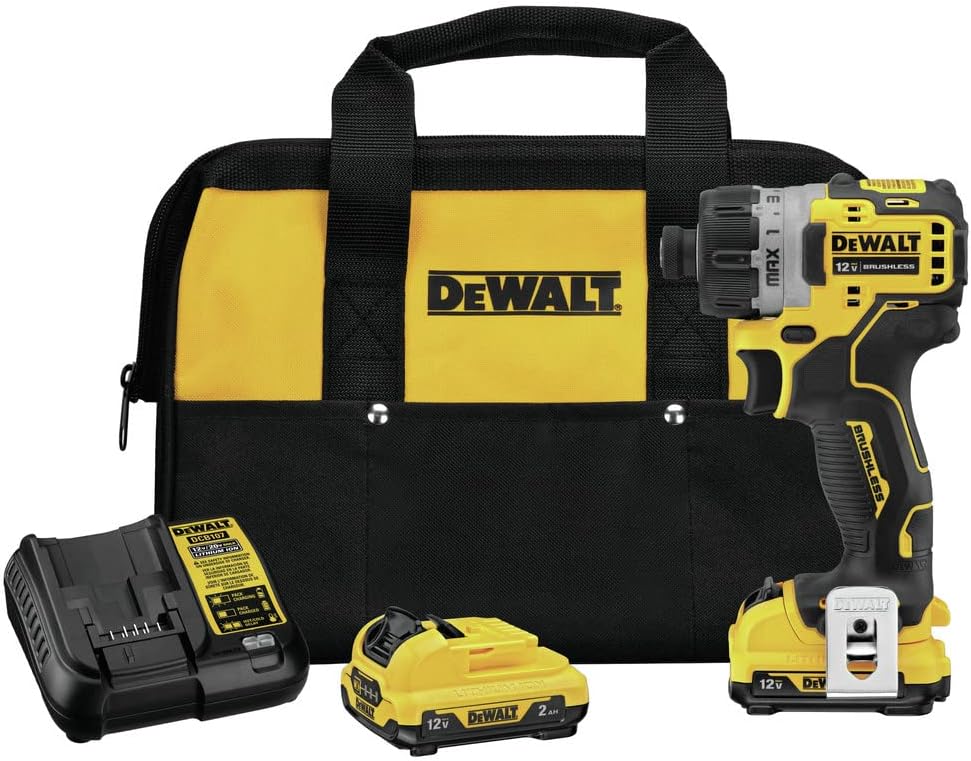 DEWALT XTREME 12V MAX* Chave de fenda sem fio, baterias de 1/4 pol, 2-Ah (DCF601F2)