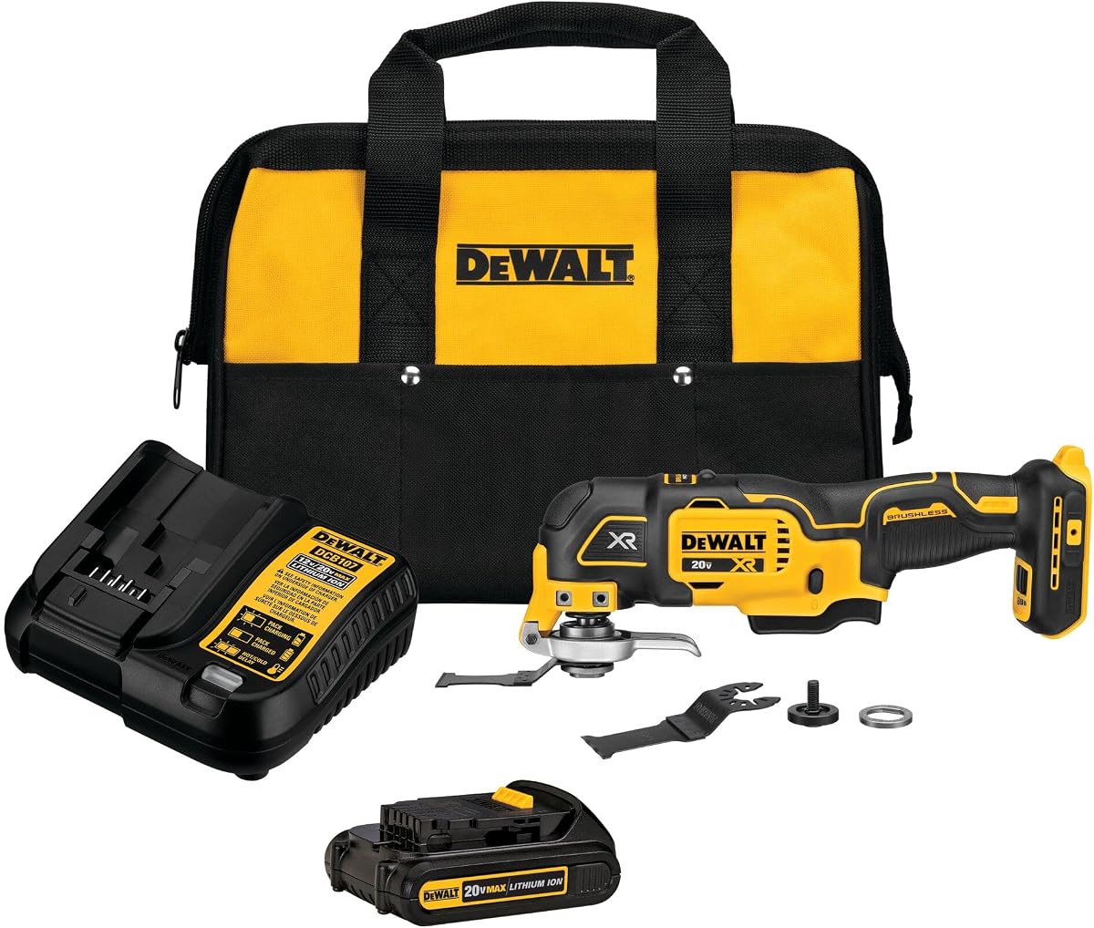 DEWALT Kit de ferramentas oscilantes 20V MAX XR, 3 velocidades, com lâminas, bateria e