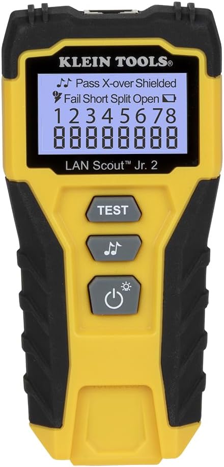 Klein Tools Testador de cabos VDV526-200, testador de cabos Ethernet LAN Scout Jr. 2 para cabos