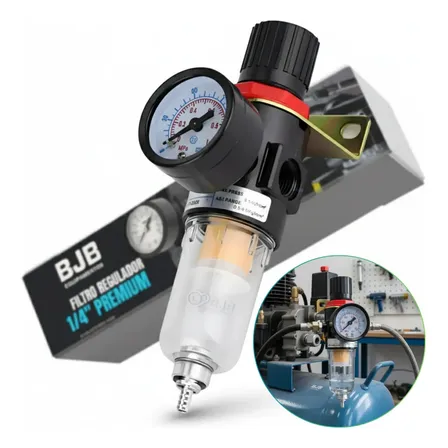 Filtro Regulador Ar Compressor 1/4 Com Manometro E Suporte