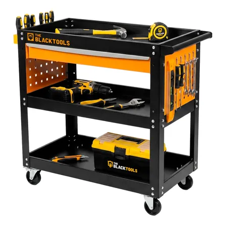 Carrinho Ferramentas Forte P/ Mecânico Oficina Aberto 120kg Preto