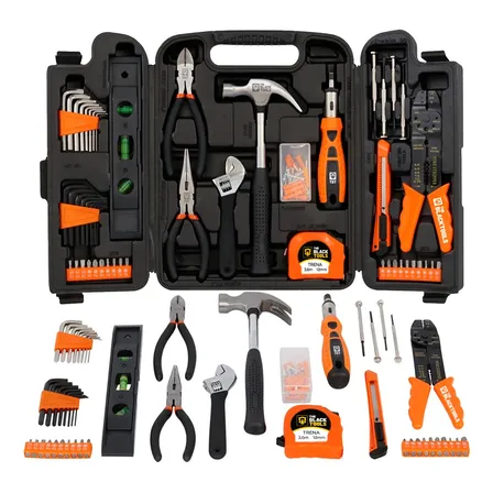 Jogo Kit Caixa Ferramentas 129 Pçs Estojo Plastico Maleta Preto