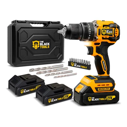 Parafusadeira Furadeira De Impacto Profissional Sem Fio 2 Baterias 21v Com Maleta Tb-21yx The
