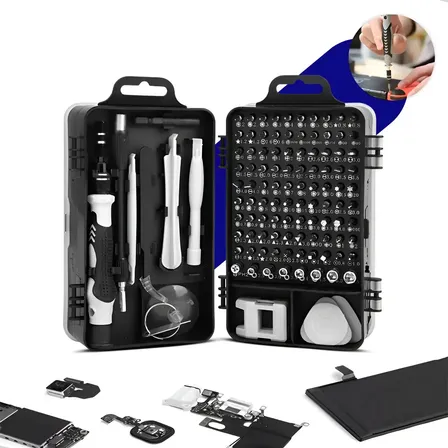 Kit Chave Precisão Profissional 115 Peças Magnético Manutenção Celular Notebook Jogo Compacta
