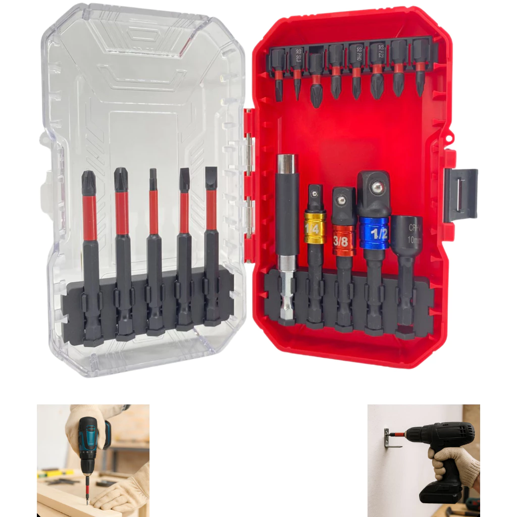 Bits Impacto Ponteiras Magnética Adaptador de soquete P/ Parafusadeira e furadeira