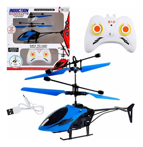 Helicóptero de Controle Remoto Infantil JOYGOD Azul com Sensor de Mão