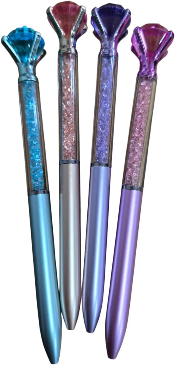 Kit Canetas Esferográficas Diamante Cristal Colorido