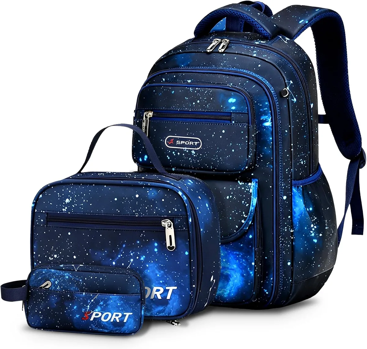 Kit escolar 3 em 1 com mochila, lancheira térmica e estojo