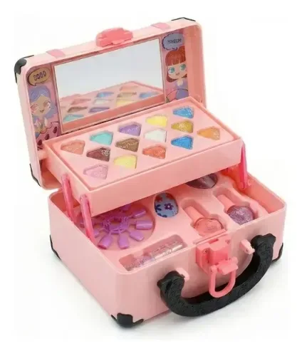 Kit Maleta Maquiagem Infantil Lavável Completa Menina