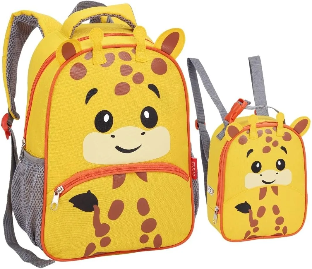 Kit Mochila Costas + Lancheira Infantil ZOOP - Amarelo