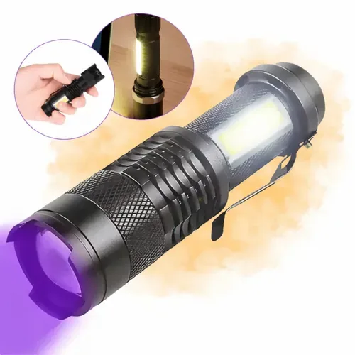 Lanterna UV LED Potente Luz Negra YBF para Detectar Escorpião
