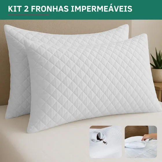 Kit 2 Capa Protetora P/ Travesseiro Impermeável Fronha Antialérgica Matelado La