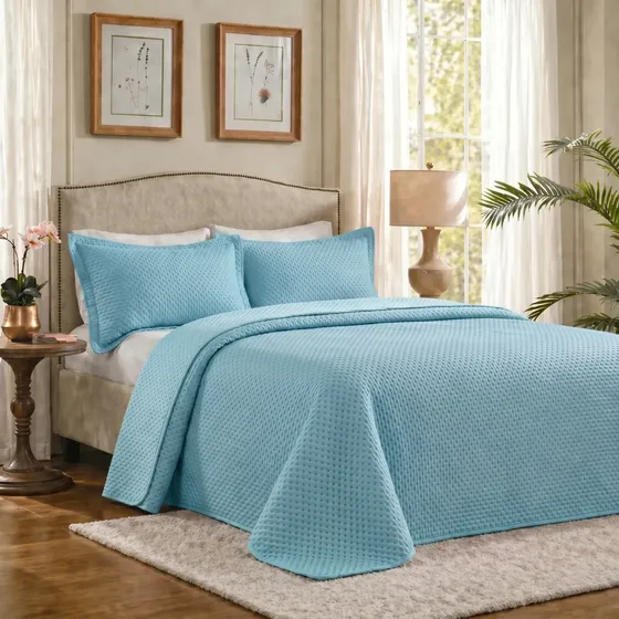 Kit Cobre Leito Casal Queen Colcha 200 Fios Dupla Face3 Pcs Tiffany