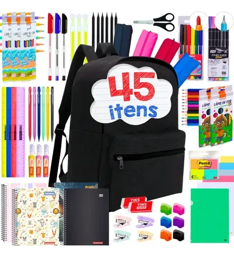Material Escolar Kit Completo 45 Unidades