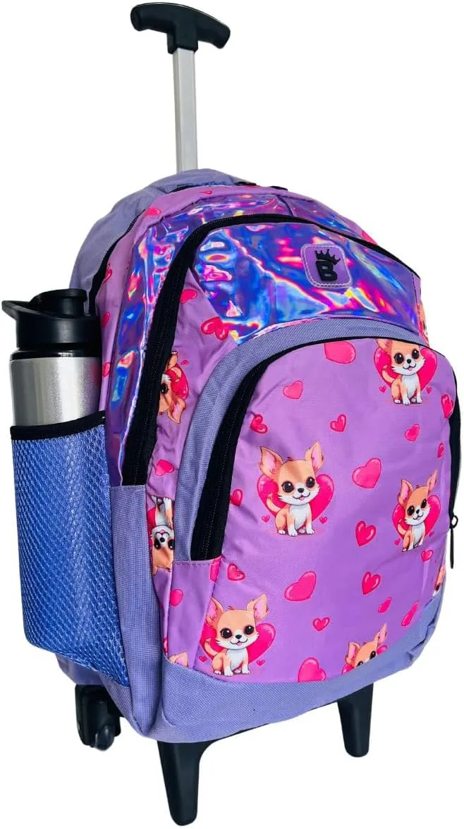 Mochila Bolsa Feminina de Rodinhas Dog - Lilás