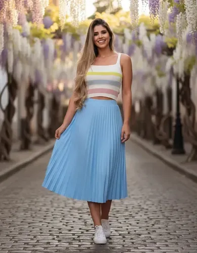 Saia Feminina Midi Plissada Moda Perfeita Ocasiões Especiais
