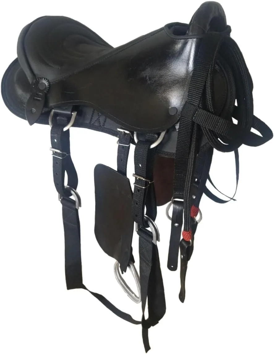 Sela Australiana preta para cavalo com conjunto completo
