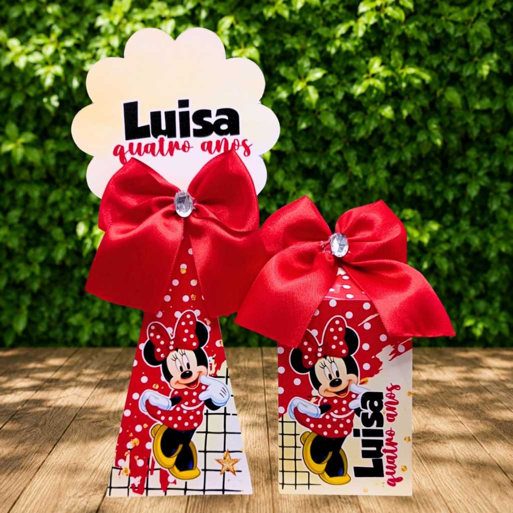Kit Festa Minnie Mouse- Vermelha - Caixas Personalizadas PEGUEeMONTE Infantil Lembrancinha Decoração