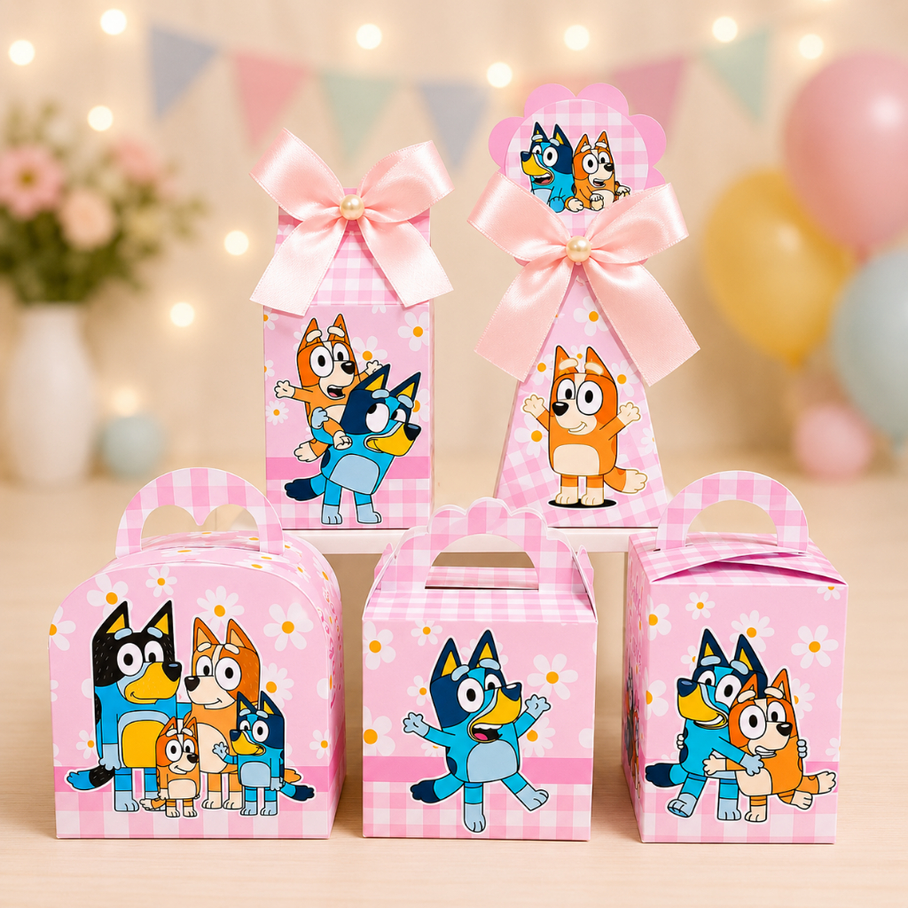 Kit Festa Pegue e Monte Bluey e Bingo Rosa Lembrancinha Infantil Personalizada Papelaria Envio Rápid