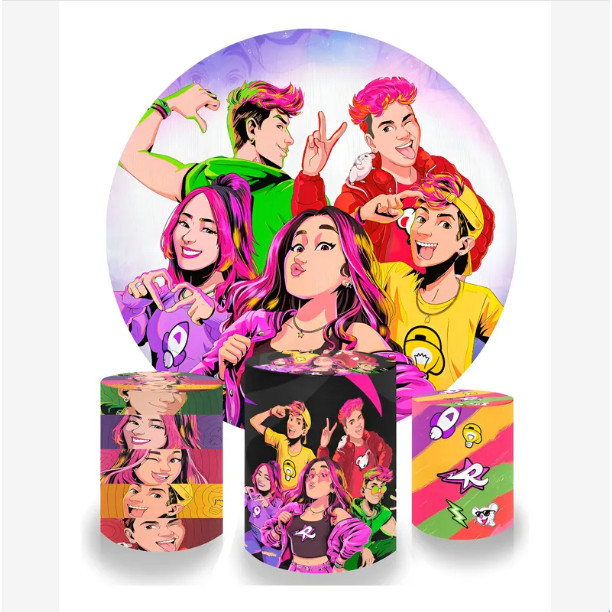 Kit Painel de Decoração + Trio Cilindros - Dos Rosa Emily Vick - Lançamento 2026